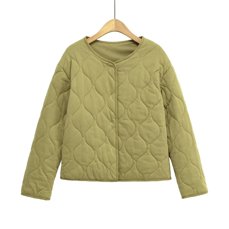 Damen Steppjacke ohne Kragen mit kastiger Silhouette und tonaler Wellensteppung Nord Taschen