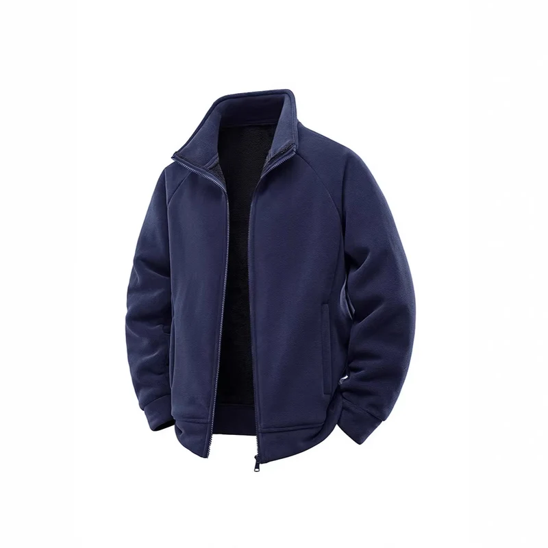 Herren Fleece-Thermojacke mit doppellagigem Teddy-Innenfutter und hohem Stehkragen Nord Taschen