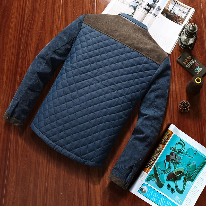 Herren Gesteppte Hybridjacke mit Stehkragen, Brust-Reißverschluss und Kontrast-Einsätzen Nord Taschen