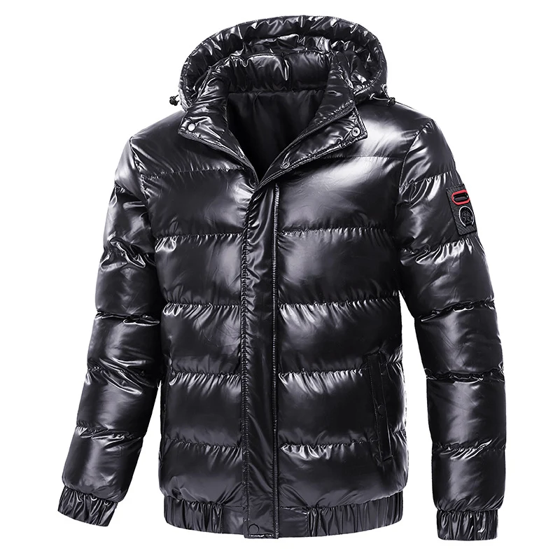Herren Steppwinterjacke mit Kapuze und glänzender Daunenoptik Nord Taschen