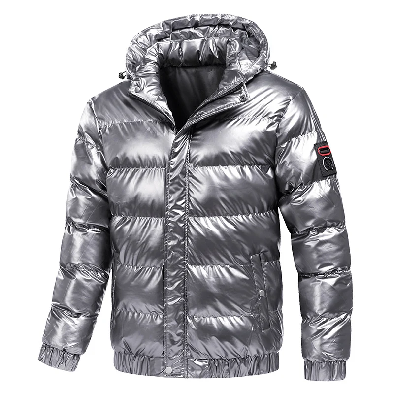 Herren Steppwinterjacke mit Kapuze und glänzender Daunenoptik Nord Taschen