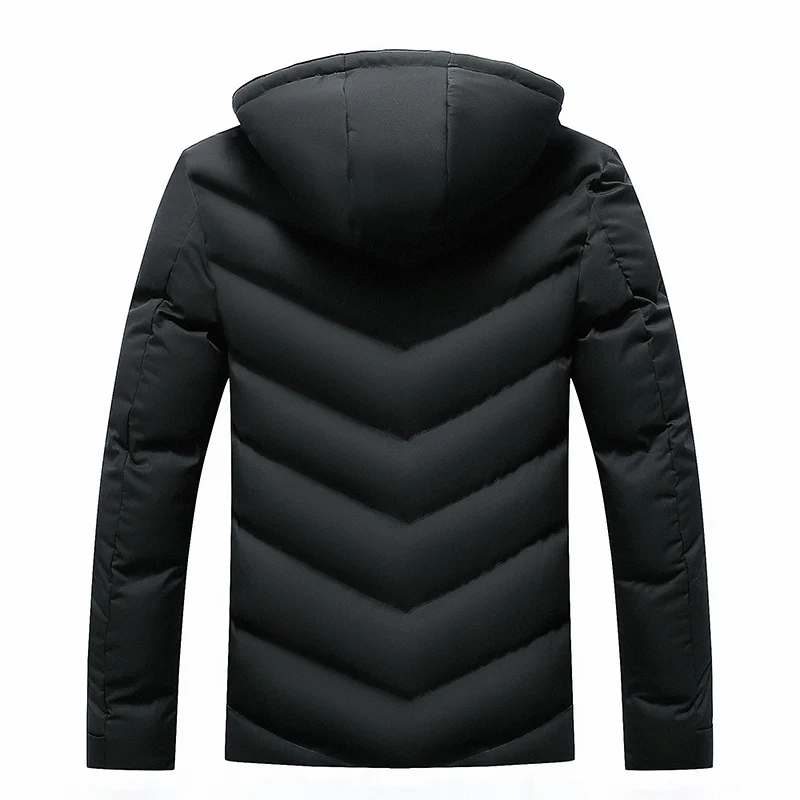 Herren Steppjacke mit Teddyfellkapuze und Chevron-Steppung Nord Taschen
