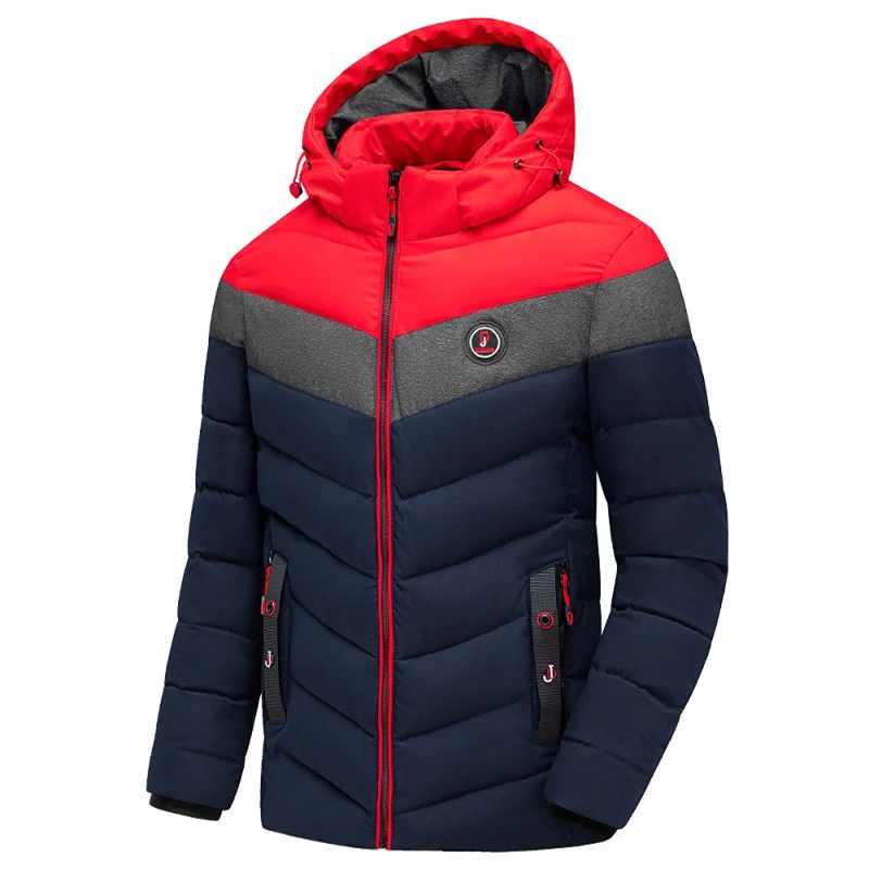 Herren Steppjacke mit Kapuze, Chevron-Steppung und Wetterfester Thermoisolierung Nord Taschen