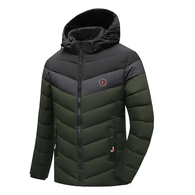 Herren Steppjacke mit Kapuze, Chevron-Steppung und Wetterfester Thermoisolierung Nord Taschen