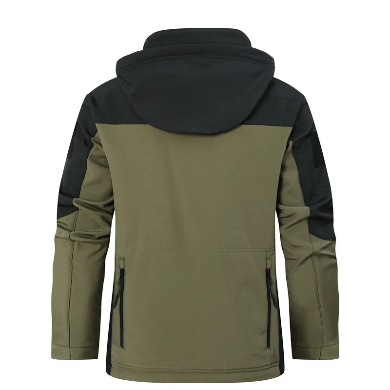 Herren Softshell-Taktikjacke mit Kapuze, verstärkten Ärmeln und Mehrfach-Reißverschlusstaschen Nord Taschen