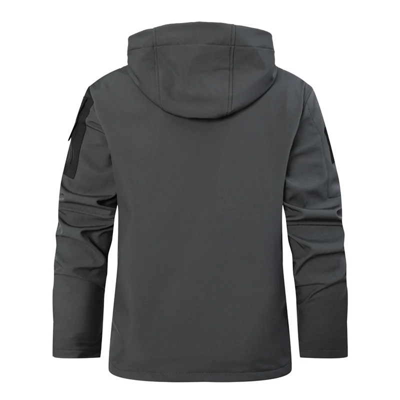 Herren Softshell-Tactical Jacke mit Fleece-Innenfutter, Kapuze und Multifunktionstaschen Nord Taschen