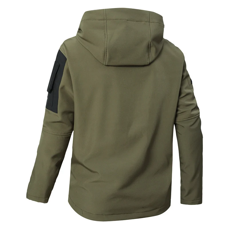 Herren Softshell-Tactical Jacke mit Fleece-Innenfutter, Kapuze und Multifunktionstaschen Nord Taschen