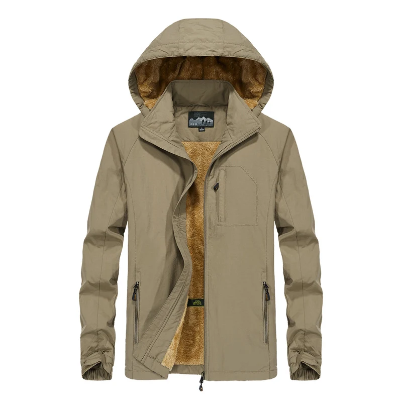 Herren Softshell-Outdoorjacke mit Teddy-Innenfutter, winddicht und Kapuze Nord Taschen