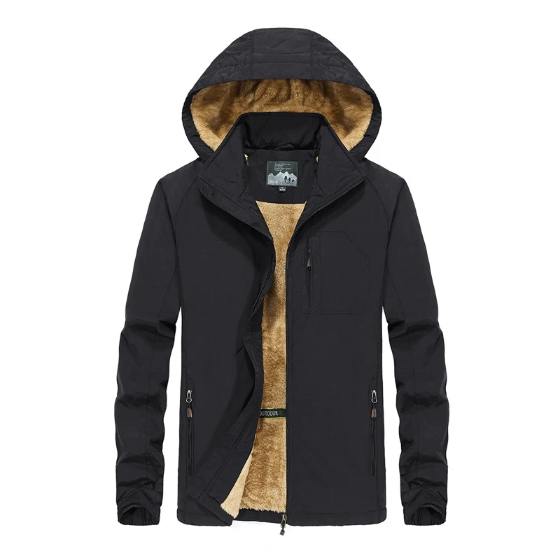 Herren Softshell-Outdoorjacke mit Teddy-Innenfutter, winddicht und Kapuze Nord Taschen