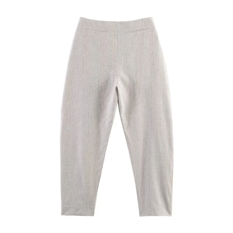 Damen Hochtaillierte Plissee-Hose mit weitem Sitz und schmaler Knöchelpartie Nord Taschen
