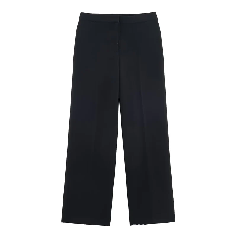 Damen Hochtaillierte Palazzo-Hose mit weitem Bein und glattem Bund Nord Taschen