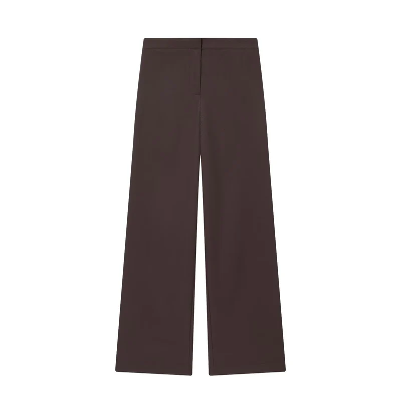 Damen Hochtaillierte Palazzo-Hose mit weitem Bein und glattem Bund Nord Taschen