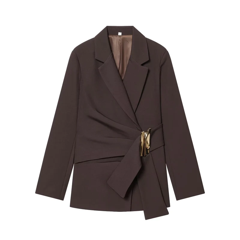 Damen Hochtaillierte Palazzo-Hose mit weitem Bein und glattem Bund Nord Taschen