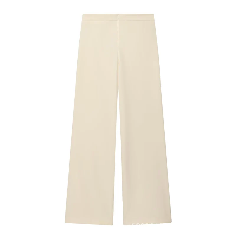 Damen Hochtaillierte Palazzo-Hose mit weitem Bein und glattem Bund Nord Taschen