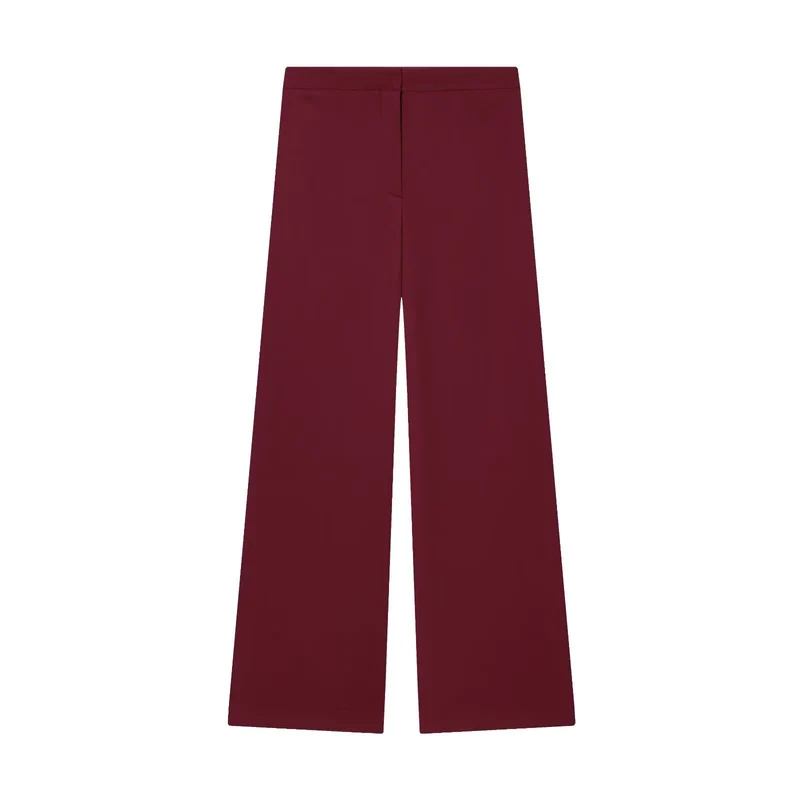 Damen Hochtaillierte Palazzo-Hose mit weitem Bein und glattem Bund Nord Taschen