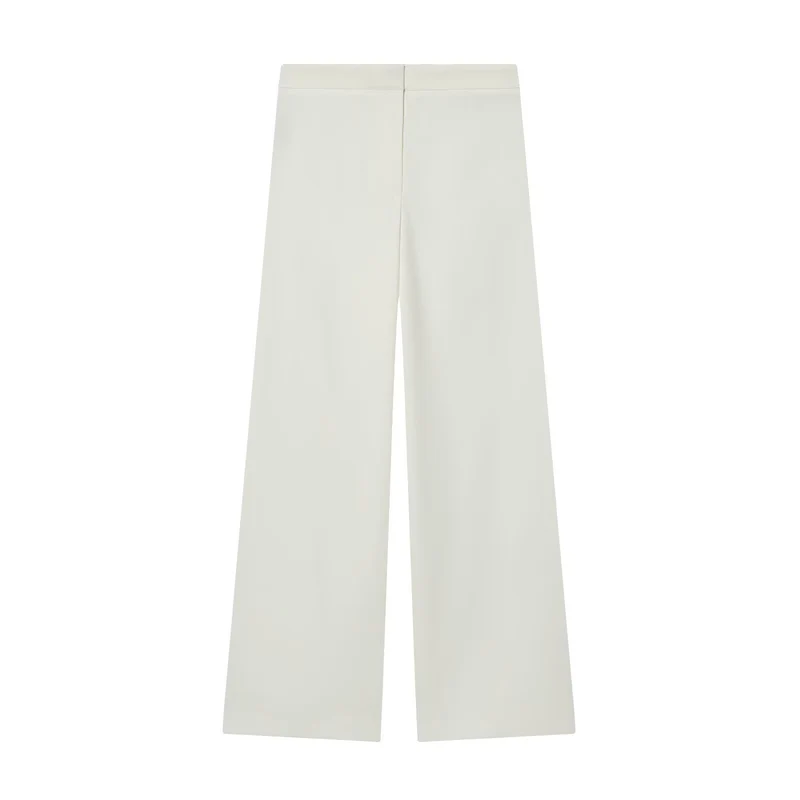 Damen Hochtaillierte Palazzo-Hose mit weitem Bein und glattem Bund Nord Taschen