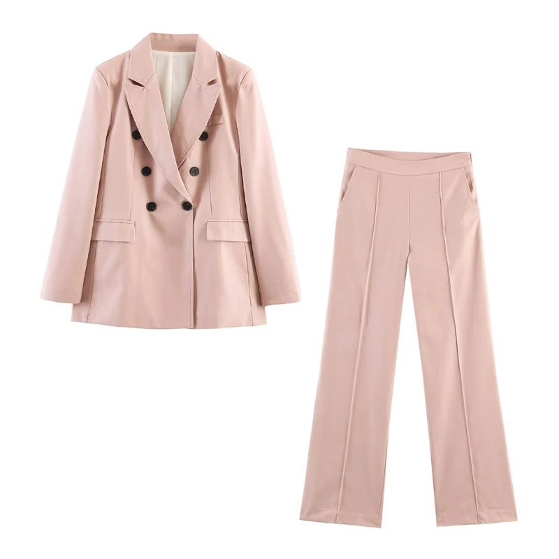Damen Hochtaillierte Palazzo-Hose mit Bügelfalte und Eingrifftaschen Nord Taschen
