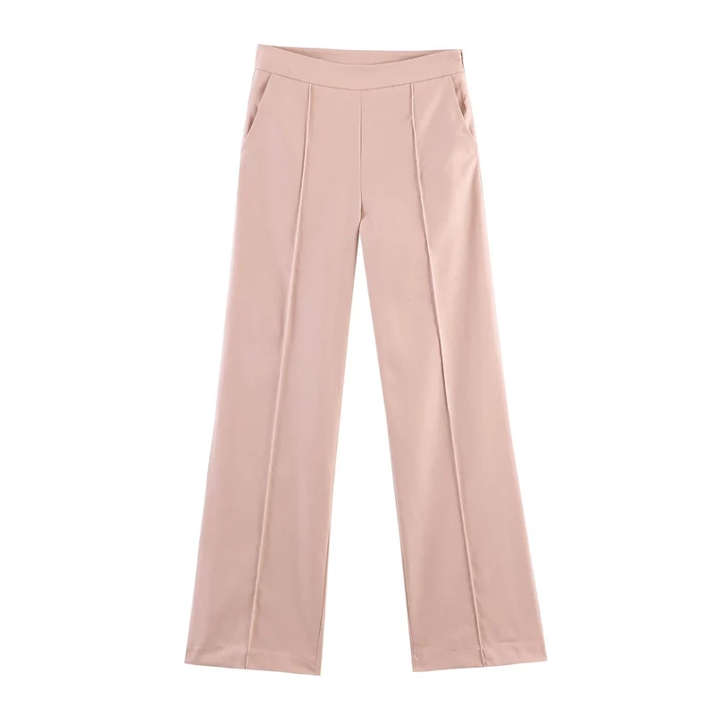 Damen Hochtaillierte Palazzo-Hose mit Bügelfalte und Eingrifftaschen Nord Taschen