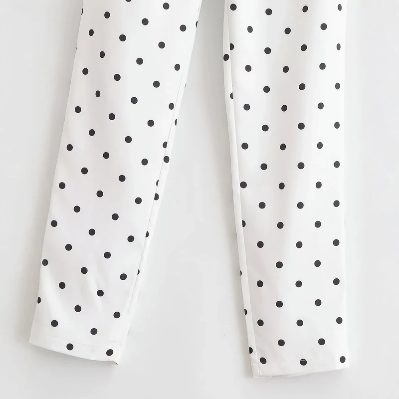 Damen Hochtaillierte konisch zulaufende Stoffhose mit Polka‑Dot‑Print und eleganter Bundverarbeitung Nord Taschen