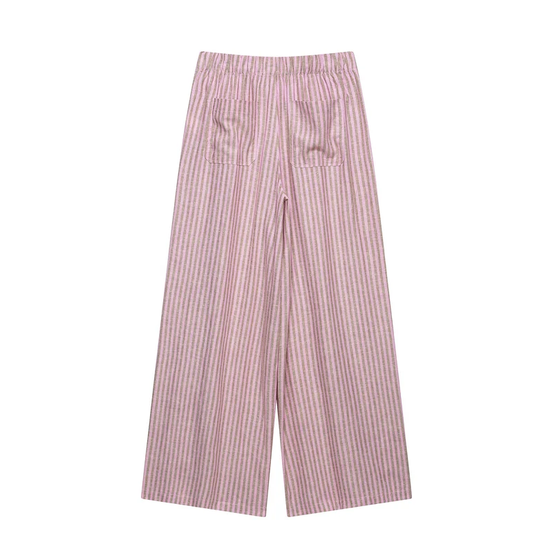 Damen Hochtaillierte Culotte-Hose mit weitem Bein, Tunnelzug und vorderem Schlitz Nord Taschen