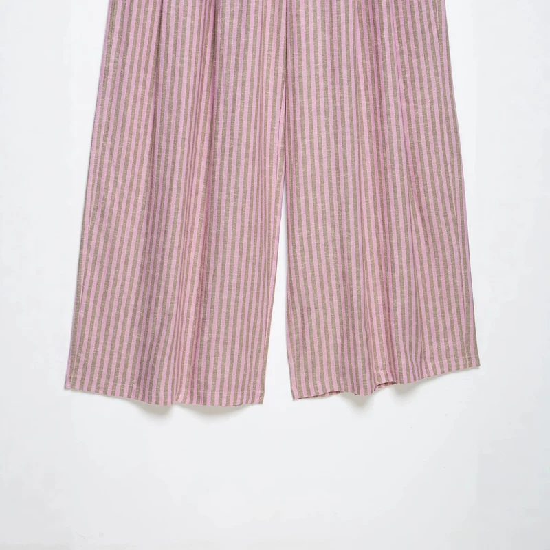 Damen Hochtaillierte Culotte-Hose mit weitem Bein, Tunnelzug und vorderem Schlitz Nord Taschen