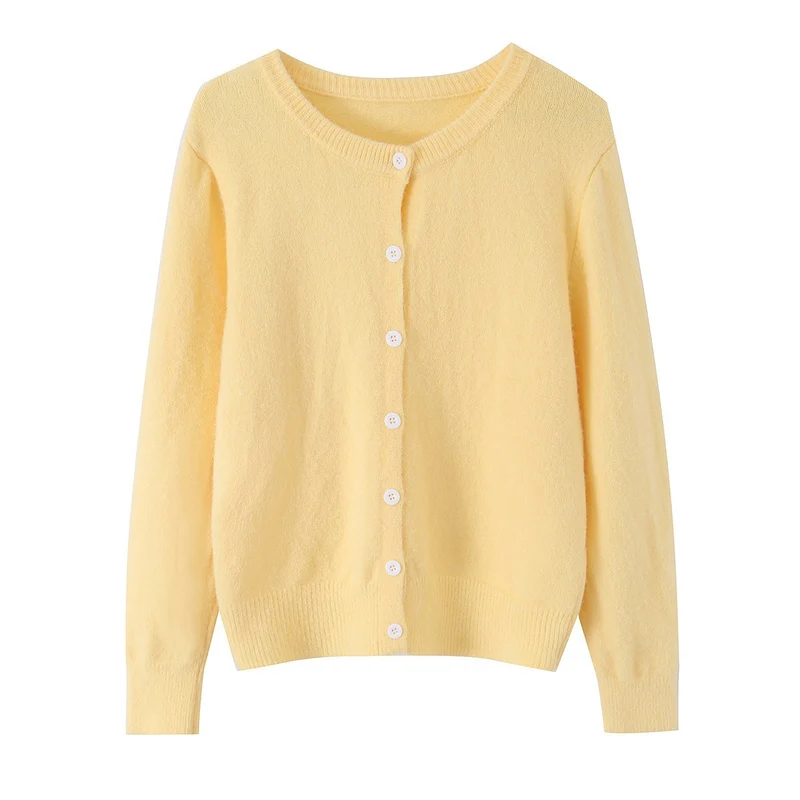Damen Feinstrick-Cardigan mit Rundhalsausschnitt, durchgehender Knopfleiste und geripptem Saum Nord Taschen