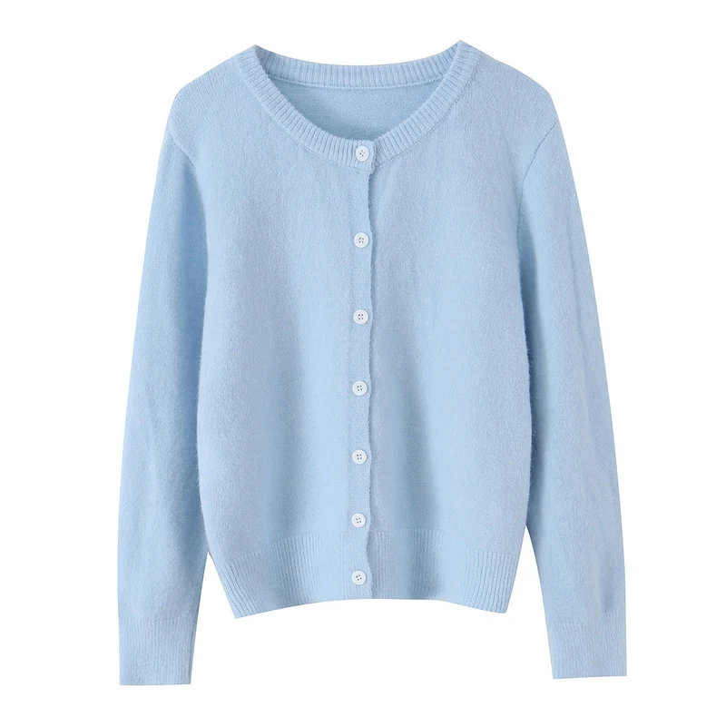 Damen Feinstrick-Cardigan mit Rundhalsausschnitt, durchgehender Knopfleiste und geripptem Saum Nord Taschen