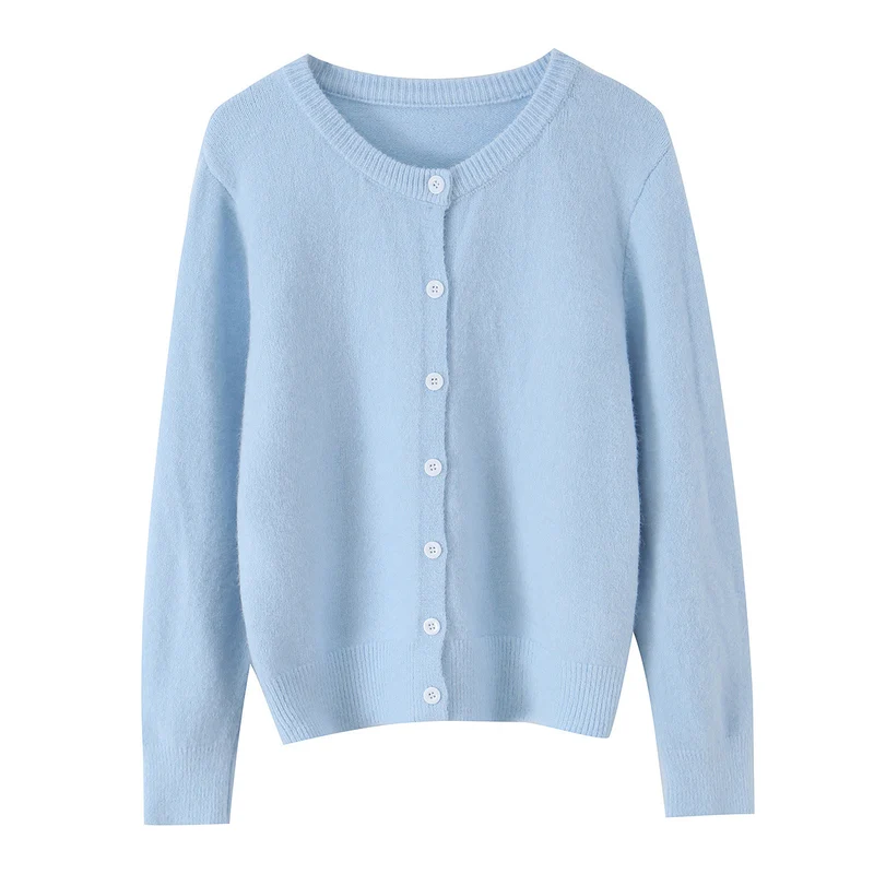 Damen Feinstrick-Cardigan mit Rundhalsausschnitt, durchgehender Knopfleiste und geripptem Saum Nord Taschen