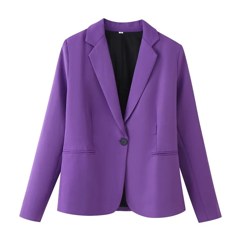 Damen Einreihiger taillierter Blazer mit schmalem Revers und Paspeltaschen Nord Taschen