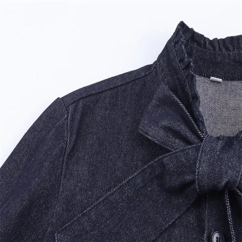 Damen Schimmernde Bluse mit Schleifenkragen und Ballonärmeln Nord Taschen