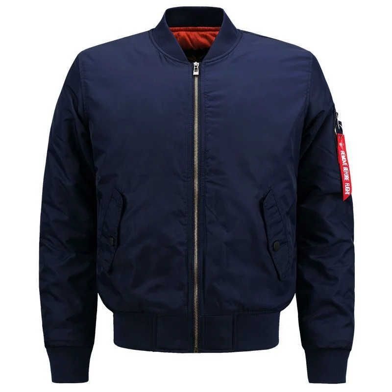 Herren Gepolsterte Pilot-Bomberjacke mit gesteppter Innenfütterung und Ärmel-Utility-Tasche Nord Taschen