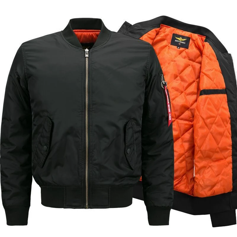 Herren Gepolsterte Pilot-Bomberjacke mit gesteppter Innenfütterung und Ärmel-Utility-Tasche Nord Taschen
