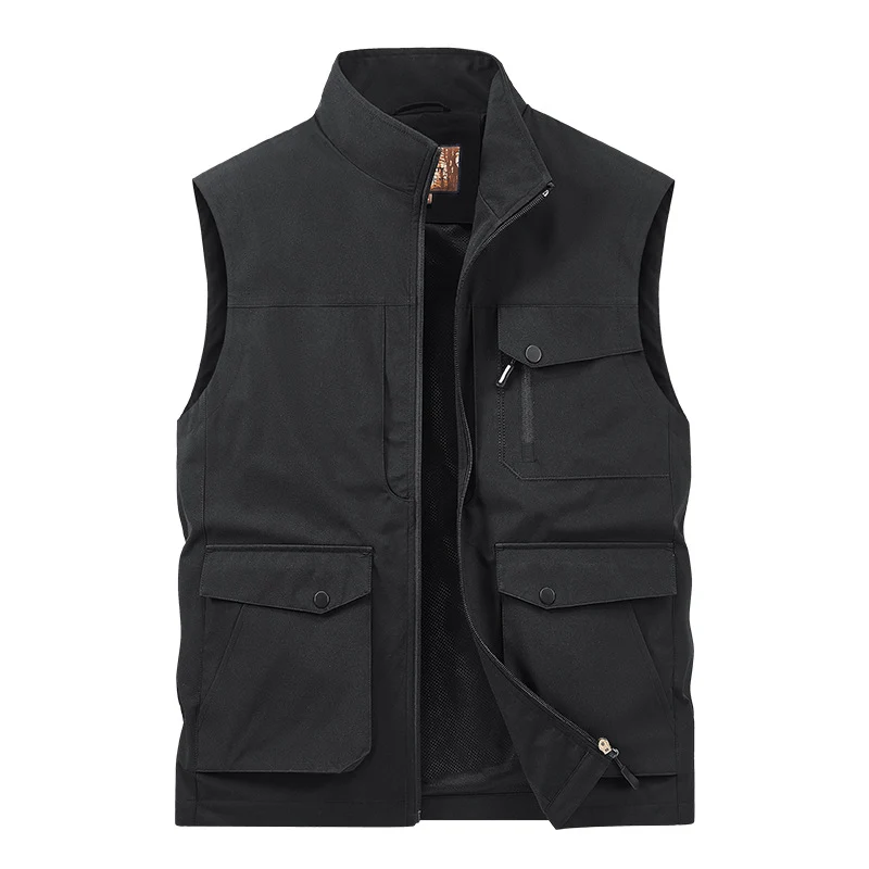 Herren Outdoor-Utilityweste mit Multitaschen, Reißverschluss und Meshfutter Nord Taschen