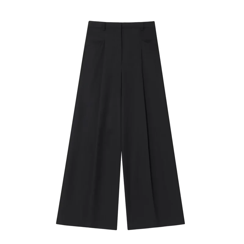 Damen Hochtaillierte Culotte‑Hose mit weitem Bein, Bügelfalte und schicker Tailoring-Optik Nord Taschen