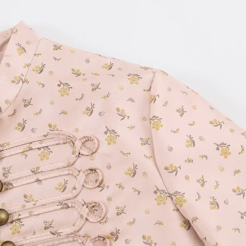 Damen Cropped Satin-Jacke im Militärstil mit dekorativem Froschbesatz Nord Taschen
