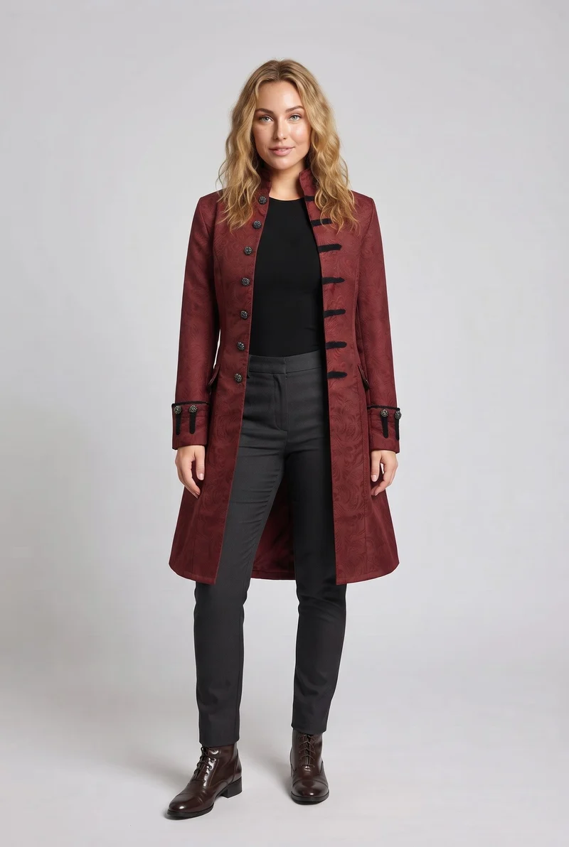 Damen eleganter Frack mit aufwändigem Jacquardmuster Nord Taschen