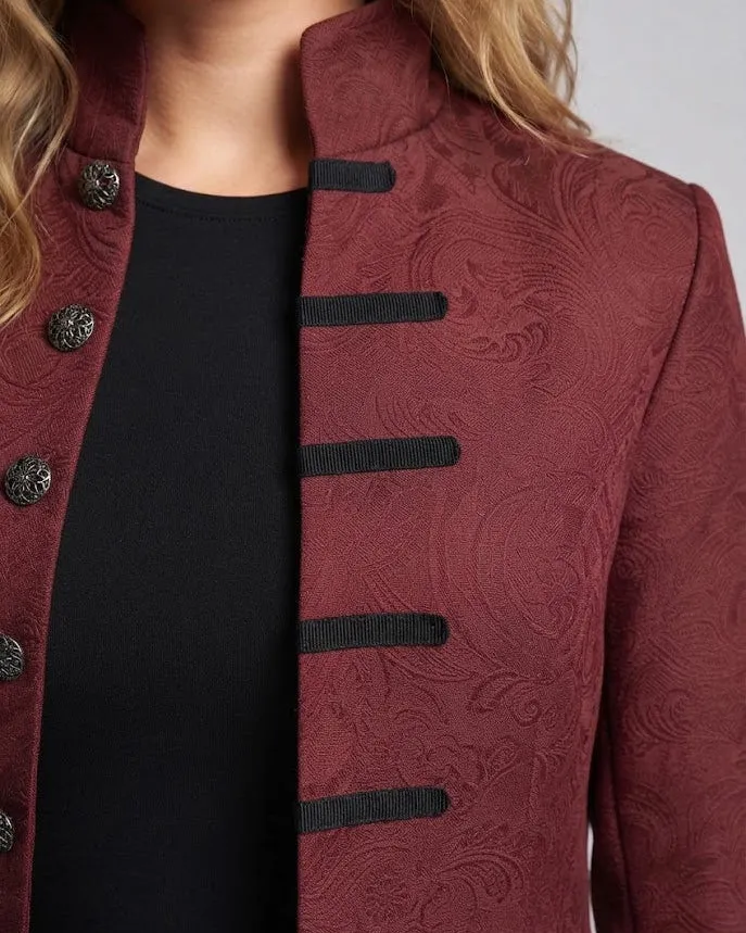 Damen eleganter Frack mit aufwändigem Jacquardmuster Nord Taschen