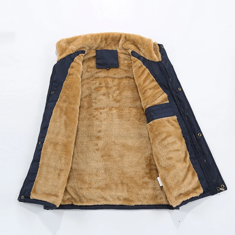 Herren Gefütterte Steppweste mit Teddyfutter, hohem Stehkragen und Multifachtaschen Nord Taschen