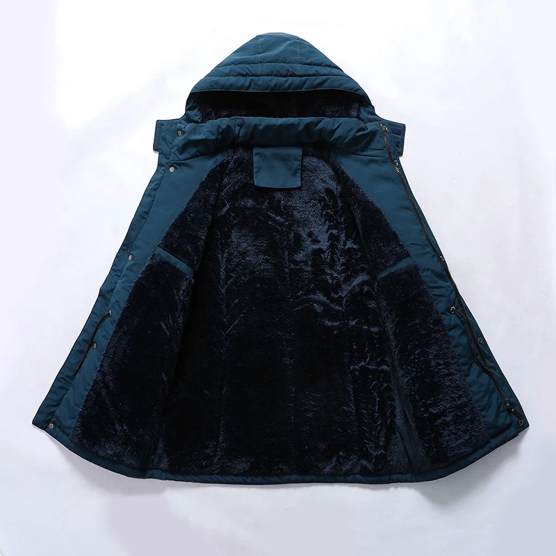 Herren gefütterte Militärparka mit Kapuze, Thermo-Fütterung und Multifunktionstaschen Nord Taschen