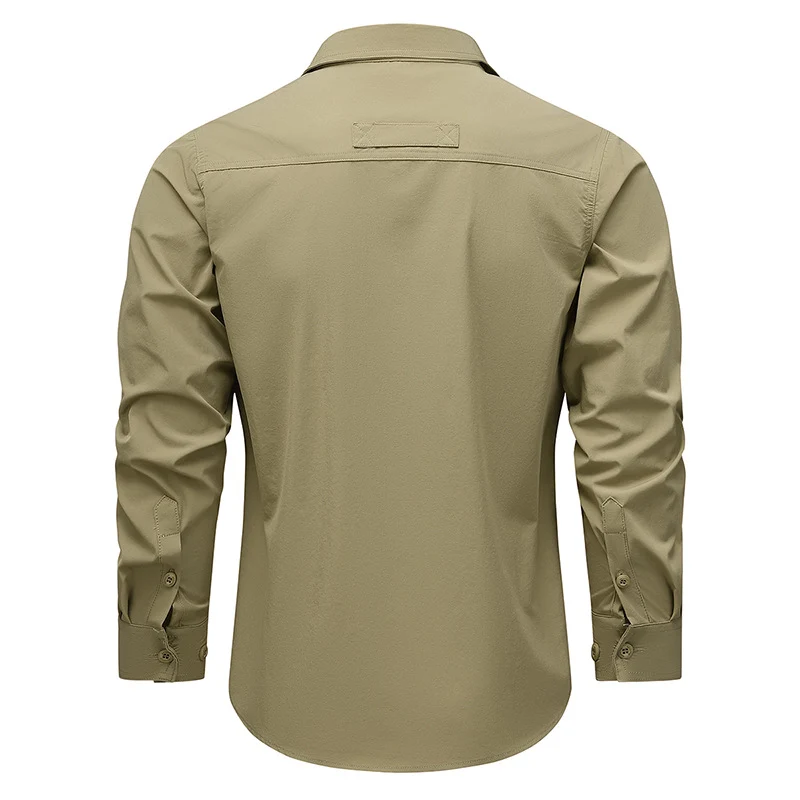 Herren Outdoor-Utility-Hemd mit Mehrfach-Taschen und Reißverschluss Nord Taschen