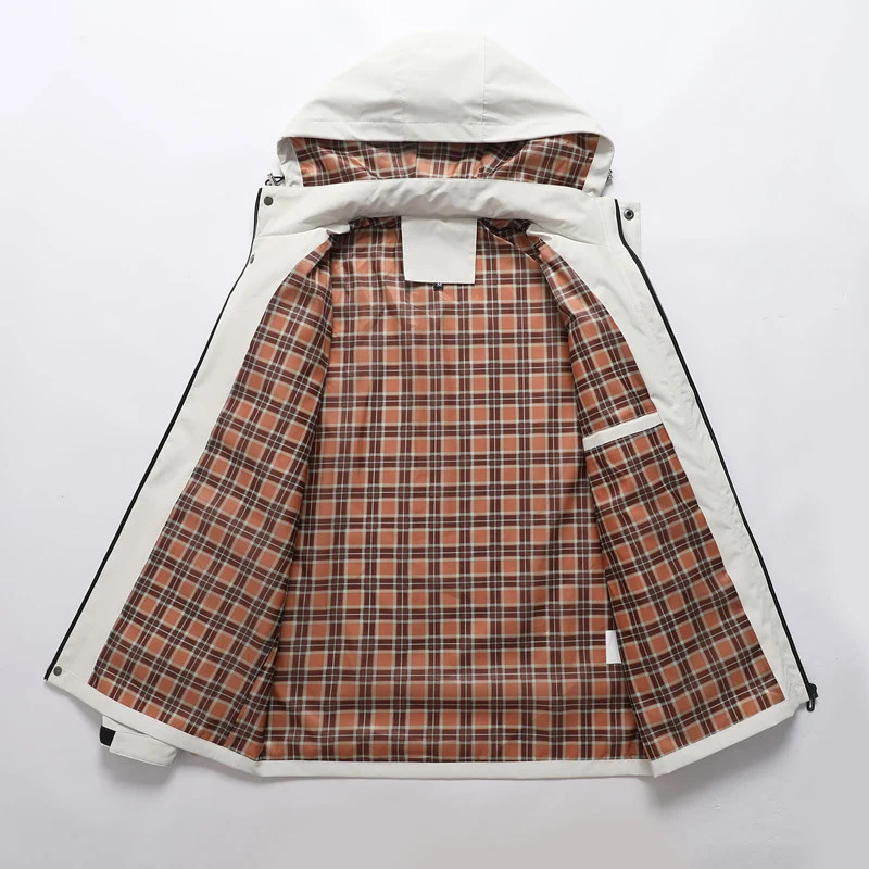 Herren Outdoor-Fieldparka mit wasserabweisender Außenhülle kariertem Innenfutter und reflektierenden Details Nord Taschen