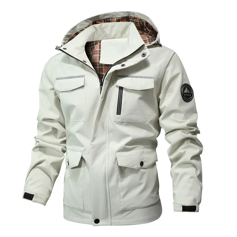 Herren Outdoor-Fieldparka mit wasserabweisender Außenhülle kariertem Innenfutter und reflektierenden Details Nord Taschen