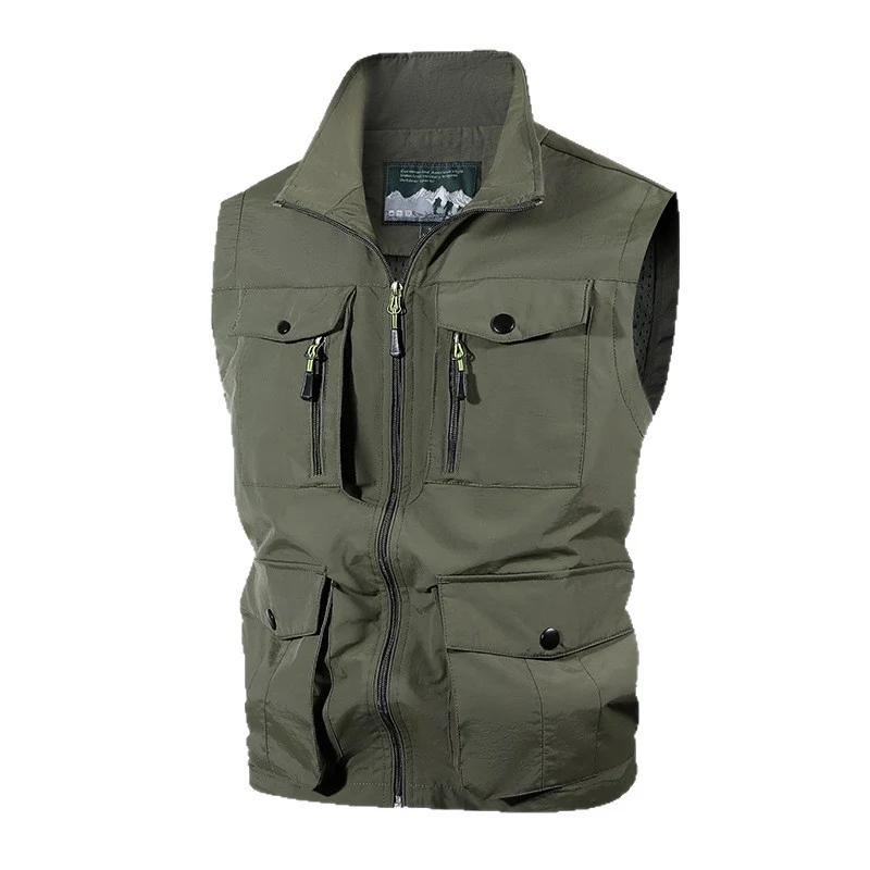 Herren Multifunktions-Outdoorweste mit Mehrfachtaschen und Stehkragen Nord Taschen