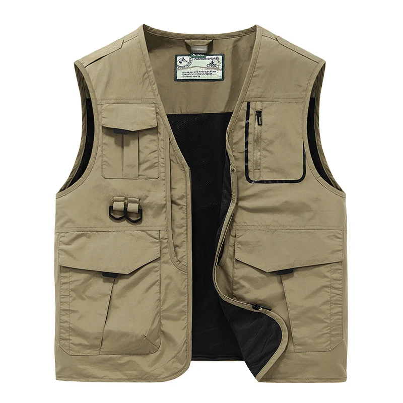 Herren Multifunktionale Utility-Weste mit Mehrfachtaschen und Mesh-Futter Nord Taschen