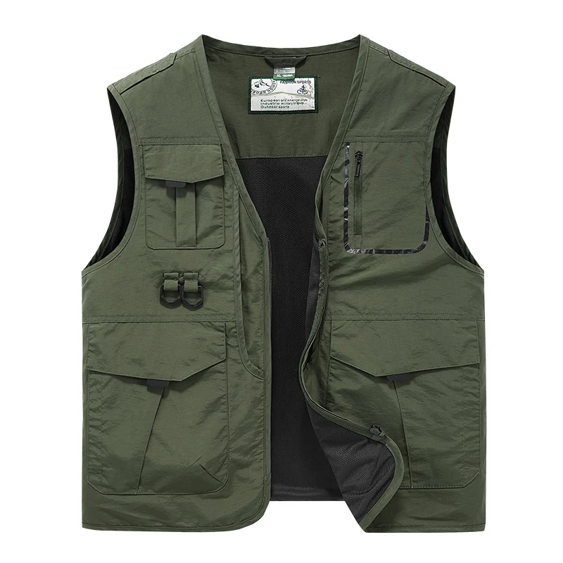 Herren Multifunktionale Utility-Weste mit Mehrfachtaschen und Mesh-Futter Nord Taschen