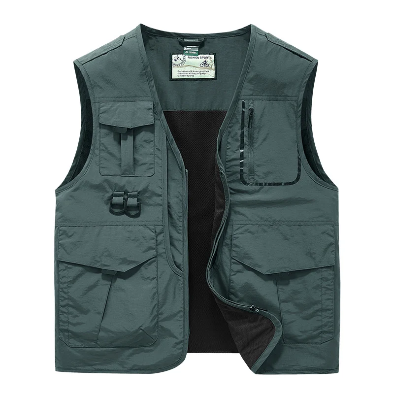 Herren Multifunktionale Utility-Weste mit Mehrfachtaschen und Mesh-Futter Nord Taschen