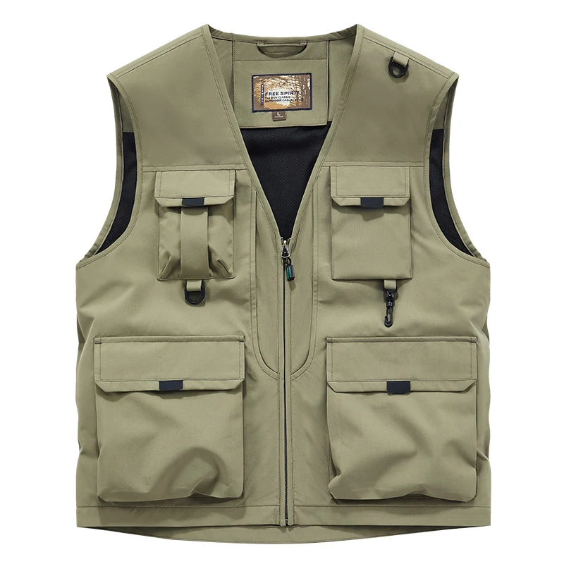 Herren Multifunktionale Utility-Weste mit Mehrfach‑Taschen und robustem Reißverschluss Nord Taschen