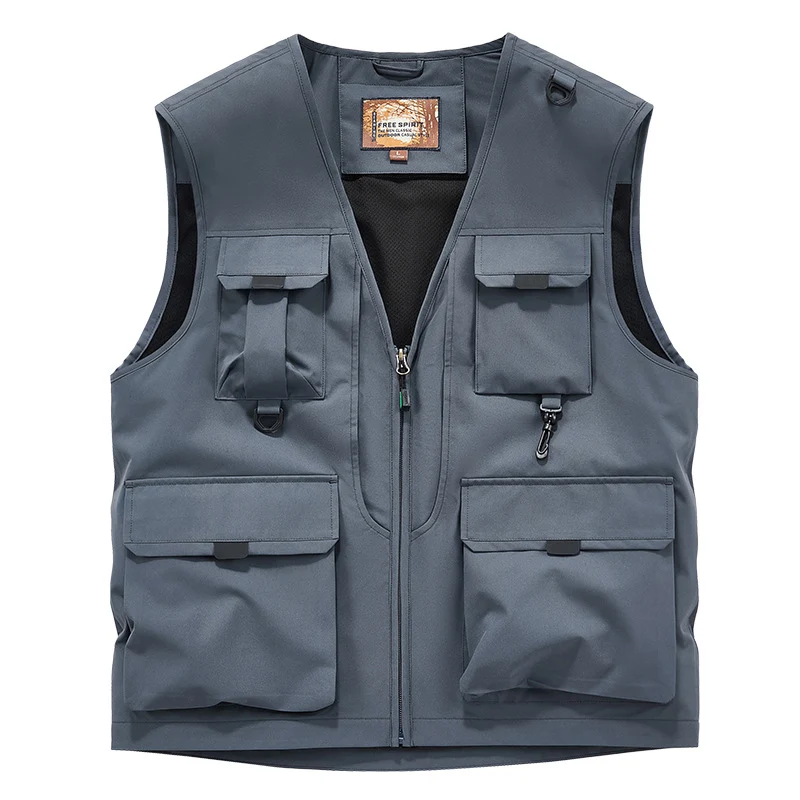 Herren Multifunktionale Utility-Weste mit Mehrfach‑Taschen und robustem Reißverschluss Nord Taschen