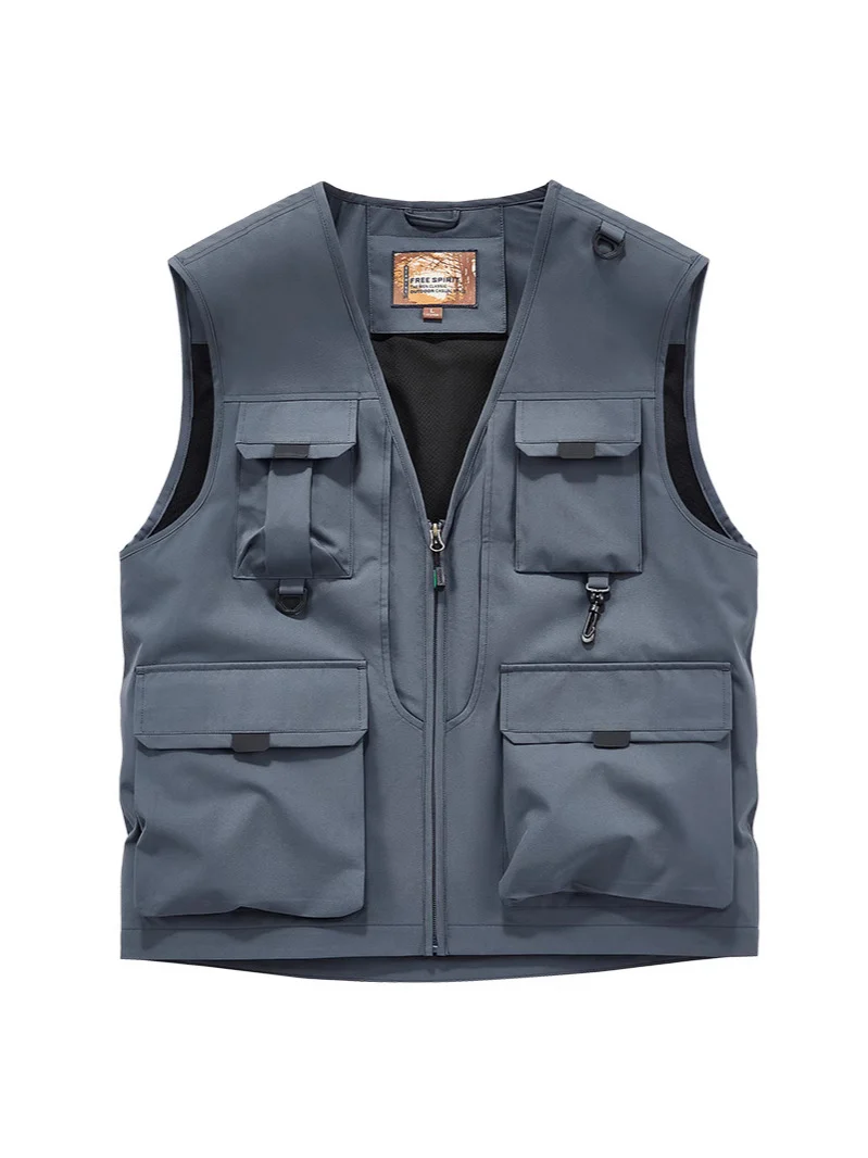 Herren Multifunktionale Utility-Weste mit Mehrfach‑Taschen und robustem Reißverschluss Nord Taschen