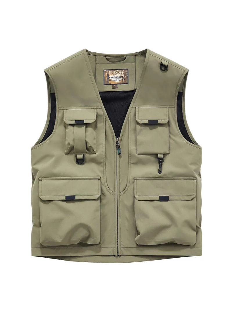 Herren Multifunktionale Utility-Weste mit Mehrfach‑Taschen und robustem Reißverschluss Nord Taschen